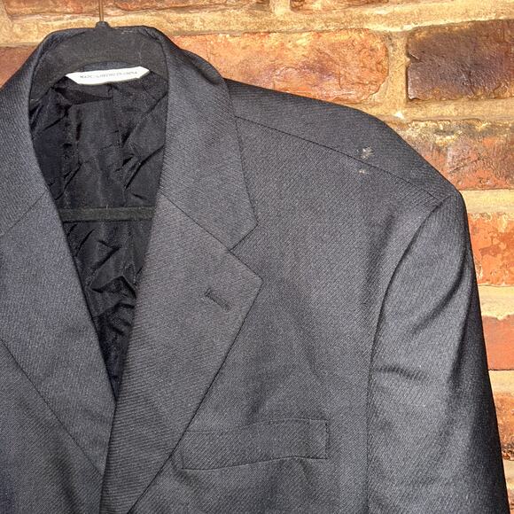 Perry Ellis Black 3-Button Blazer Jacket Sports Coat Men's Size XXL 46 Reg - Picture 2 of 8